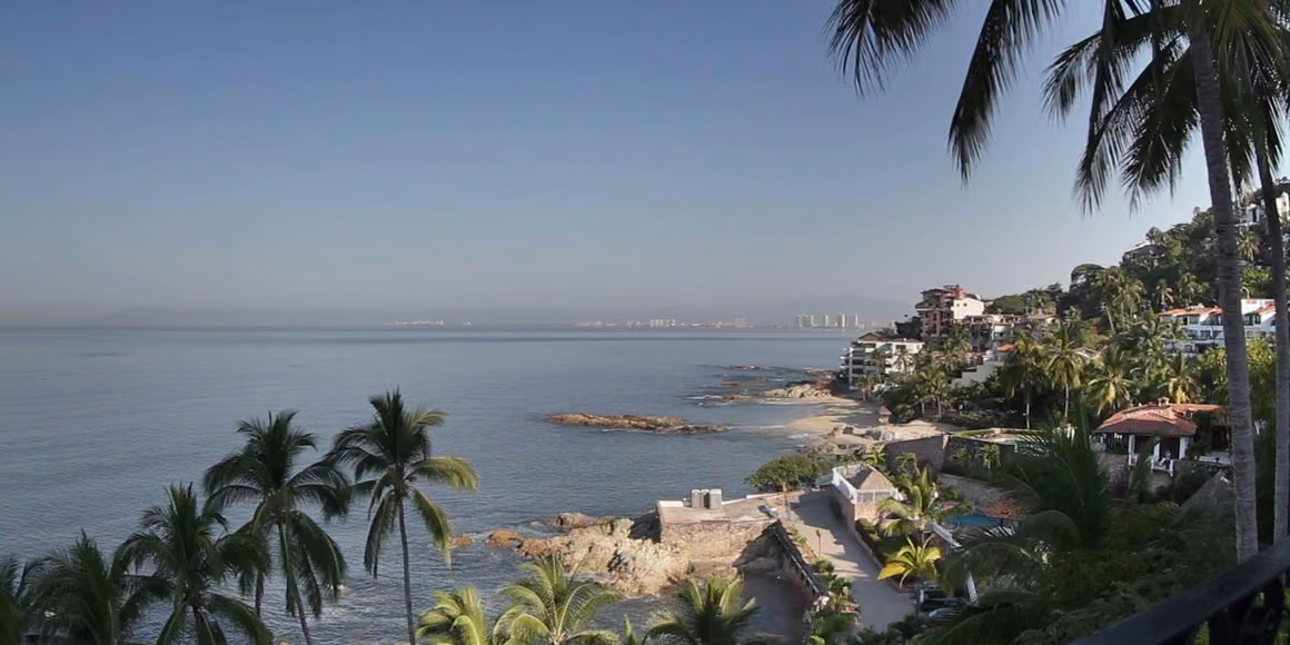 Puerto Vallarta coastline overlooking Banderas Bay in Mexico