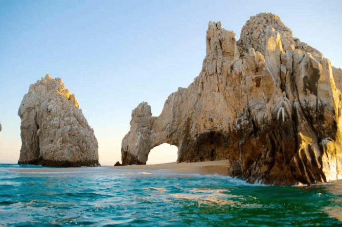 El Arco rock formation and ocean in Cabo San Lucas, Mexico